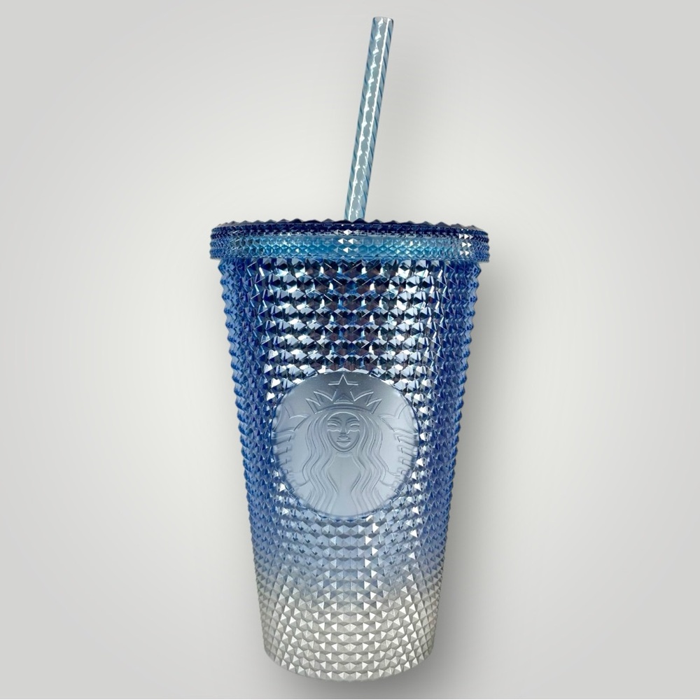 Starbucks 16oz Holiday 2023 ICICLE Blue Ombre Gradient Studded Tumbler Cold Cup